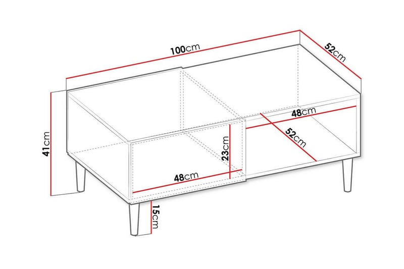 Soffbord Kintore 52 cm - Vit - Möbler - Bord & matgrupp - Soffbord