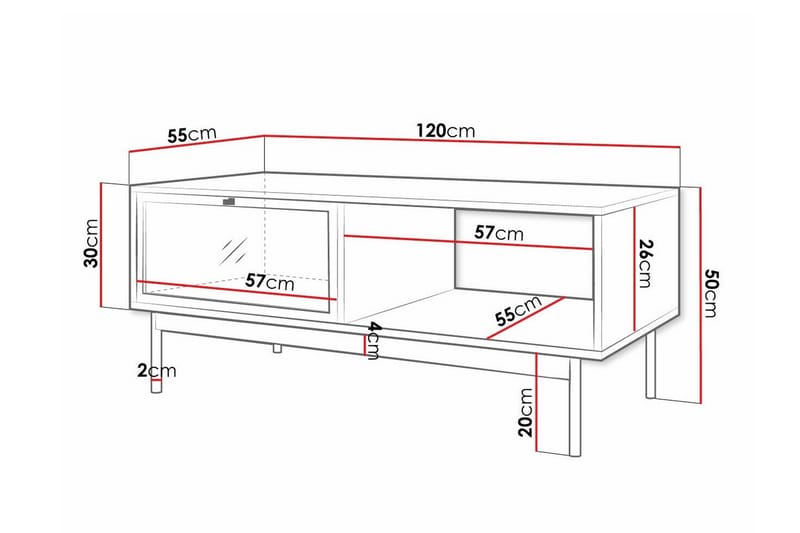 Soffbord Kintore 55 cm - Svart - Möbler - Bord & matgrupp - Soffbord