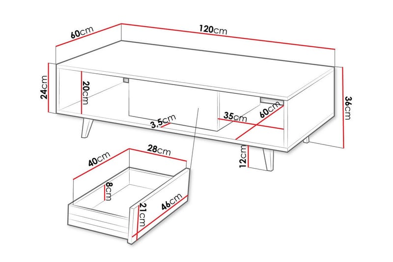 Soffbord Kintore 60 cm - Brun - Möbler - Bord & matgrupp - Soffbord