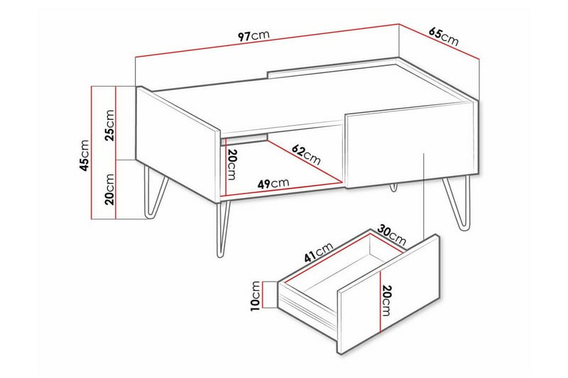 Soffbord Klinkerville 65 cm - Grafitgrå - Möbler - Bord & matgrupp - Soffbord