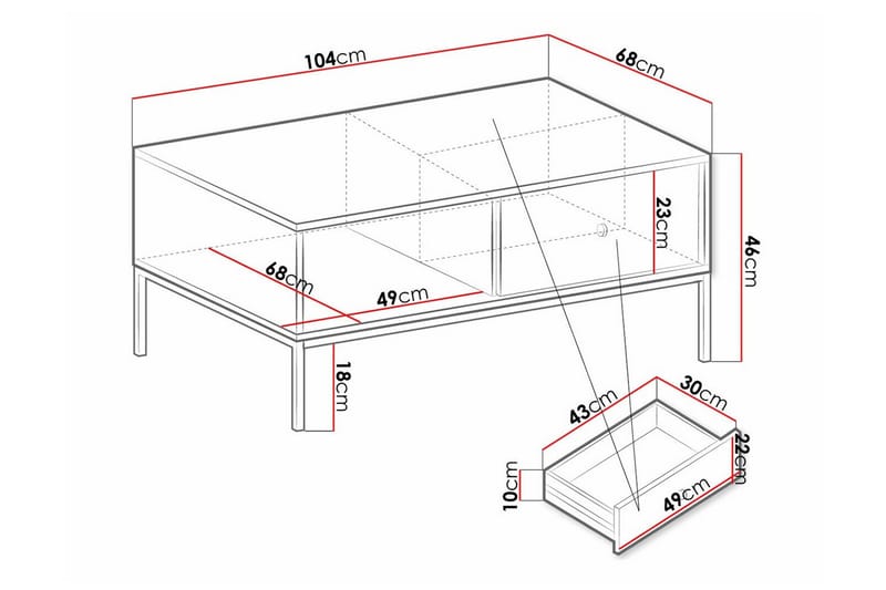 Soffbord Klinkerville 68,1 cm - Svart - Möbler - Bord & matgrupp - Soffbord