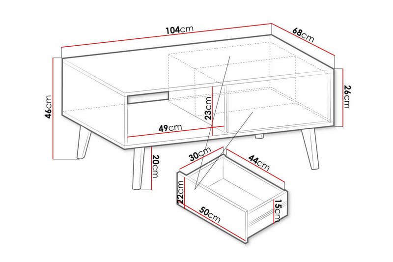 Soffbord Klinkerville 68 cm - Svart - Möbler - Bord & matgrupp - Soffbord