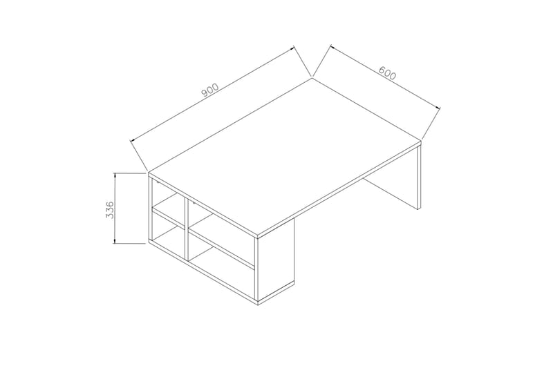 Soffbord Lalenius 90 cm med Förvaring Hyllor - Vit - Möbler - Bord & matgrupp - Soffbord