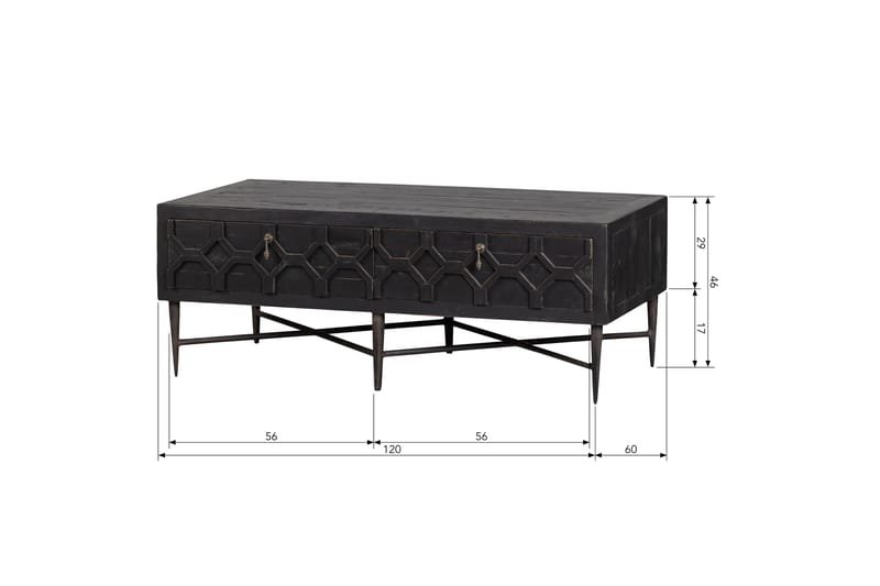 Soffbord Legros 120 cm - Svart - Soffbord