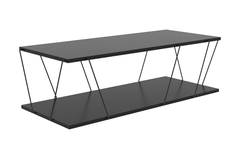 Soffbord Ljusfors 120 cm med Förvaring Hylla - Antracit/Svart - Soffbord med hjul - Höj och sänkbart soffbord - Soffbord med förvaring - Klaffbord & hopfällbart bord - Marmorbord - Soffbord