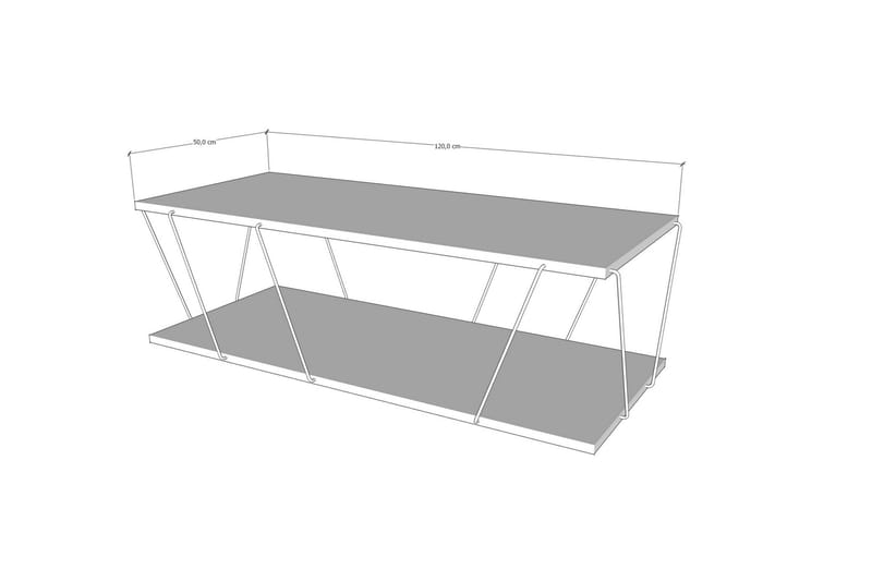 Soffbord LJusfors 120 cm med Förvaring Hylla - Vit/Svart - Möbler - Bord & matgrupp - Soffbord