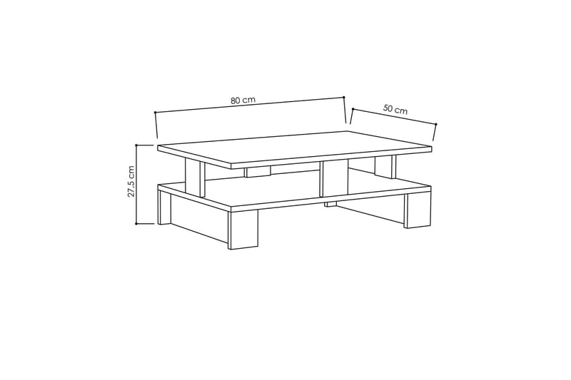 Soffbord Lutchan 80 cm med Förvaring Hylla - Mörkgrå - Möbler - Bord & matgrupp - Soffbord