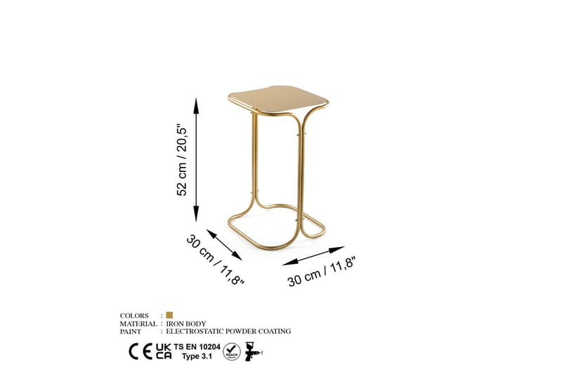 Soffbord Mamta 30 cm - Guld - Möbler - Bord & matgrupp - Soffbord