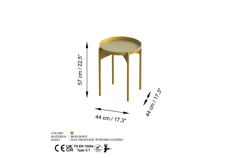 Soffbord Mamta 44 cm - Guld - Möbler - Bord & matgrupp - Soffbord