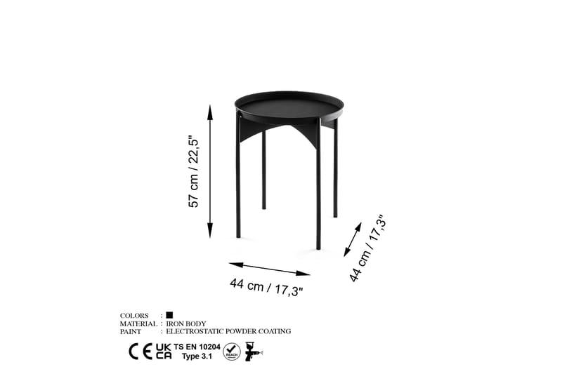 Soffbord Mamta 44 cm - Svart - Möbler - Bord & matgrupp - Soffbord