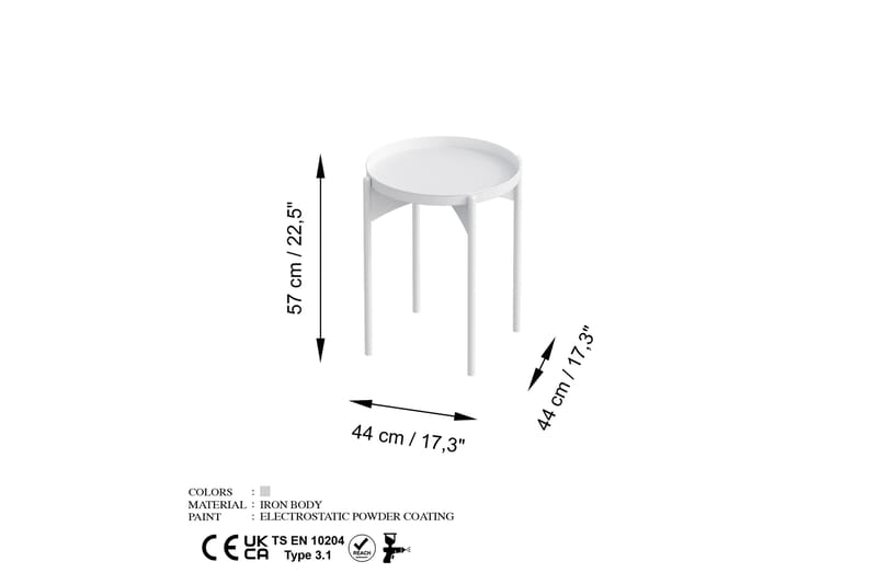 Soffbord Mamta 44 cm - Vit - Möbler - Bord & matgrupp - Soffbord