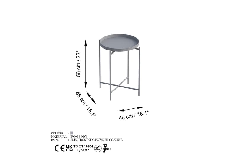 Soffbord Mamta 46 cm - Grå - Möbler - Bord & matgrupp - Soffbord