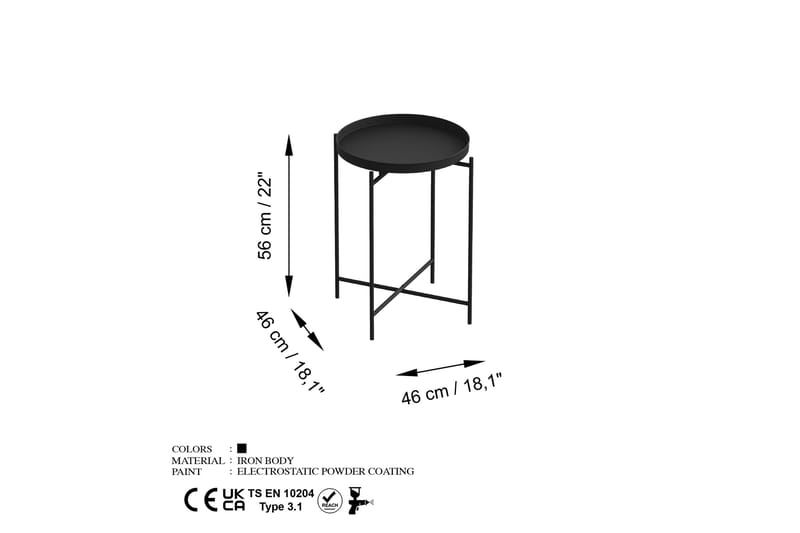 Soffbord Mamta 46 cm - Svart - Möbler - Bord & matgrupp - Soffbord