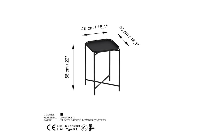 Soffbord Mamta 46 cm - Svart - Möbler - Bord & matgrupp - Soffbord