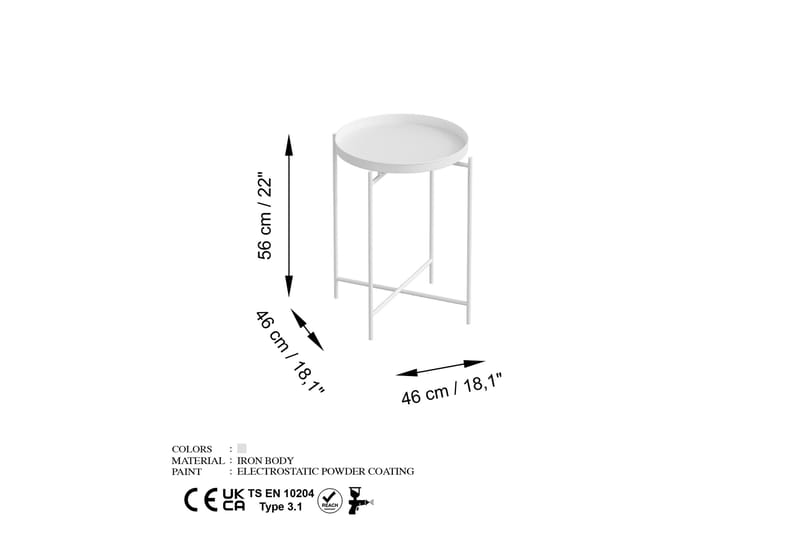 Soffbord Mamta 46 cm - Vit - Möbler - Bord & matgrupp - Soffbord