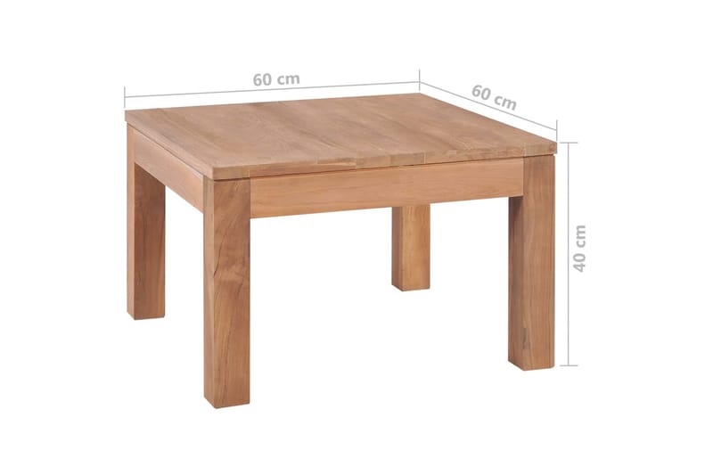 Soffbord massiv teak med naturlig finish 60x60x40 cm - Brun - Möbler - Bord & matgrupp - Soffbord