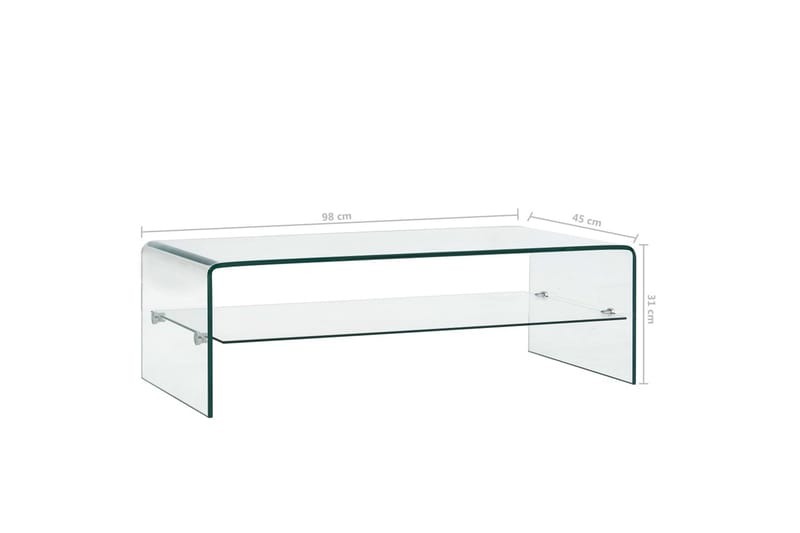 Soffbord med hylla Burano 98 cm Glas - Glas - Möbler - Bord & matgrupp - Soffbord