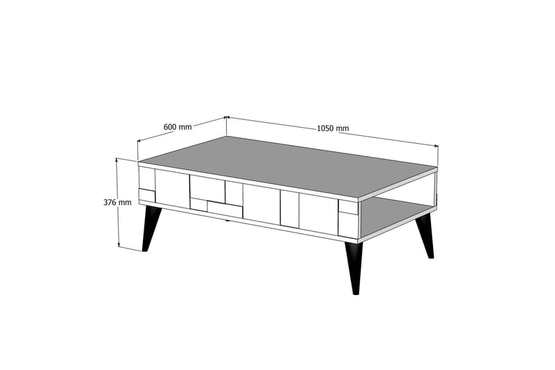 Soffbord Moyano 105 cm - Mörkbrun/Antracit - Möbler - Bord & matgrupp - Soffbord