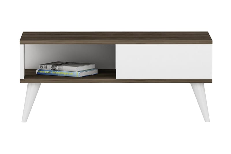 Soffbord Mumpher 90x40x90 cm - Brun - Soffbord med hjul - Höj och sänkbart soffbord - Soffbord med förvaring - Klaffbord & hopfällbart bord - Marmorbord - Soffbord