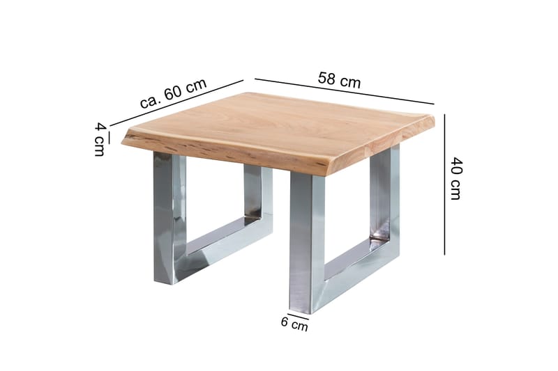 Soffbord Nurston 58 cm - Trä|natur|Silver - Möbler - Bord & matgrupp - Soffbord