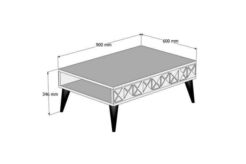 Soffbord Raffaldt 90 cm med Förvaring Hylla - Ekfärg - Möbler - Bord & matgrupp - Soffbord