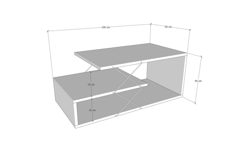 Soffbord Riyana 100 cm med Förvaring Hylla - Vit/Svart - Möbler - Bord & matgrupp - Soffbord