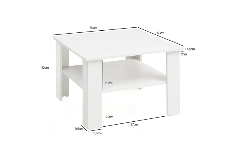 Soffbord Rockowitz 60 cm - Vit - Möbler - Bord & matgrupp - Soffbord