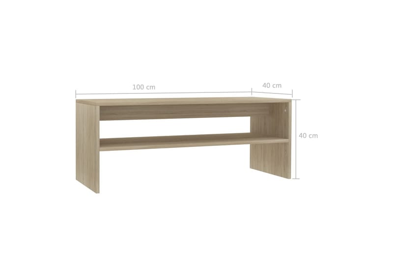 Soffbord sonoma-ek 100x40x40 cm spånskiva - Brun - Möbler - Bord & matgrupp - Soffbord