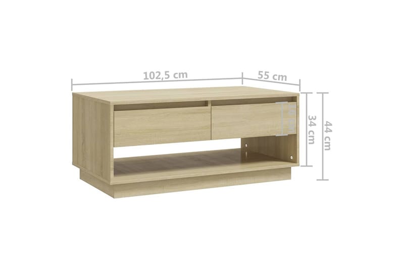 Soffbord sonoma-ek 102,5x55x44 cm spånskiva - Brun - Möbler - Bord & matgrupp - Soffbord