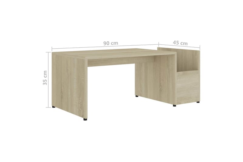 Soffbord sonoma-ek 90x45x35 cm spånskiva - Brun - Möbler - Bord & matgrupp - Soffbord