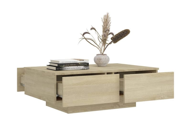 Soffbord sonoma-ek 90x60x31 cm spånskiva - Brun - Möbler - Bord & matgrupp - Soffbord