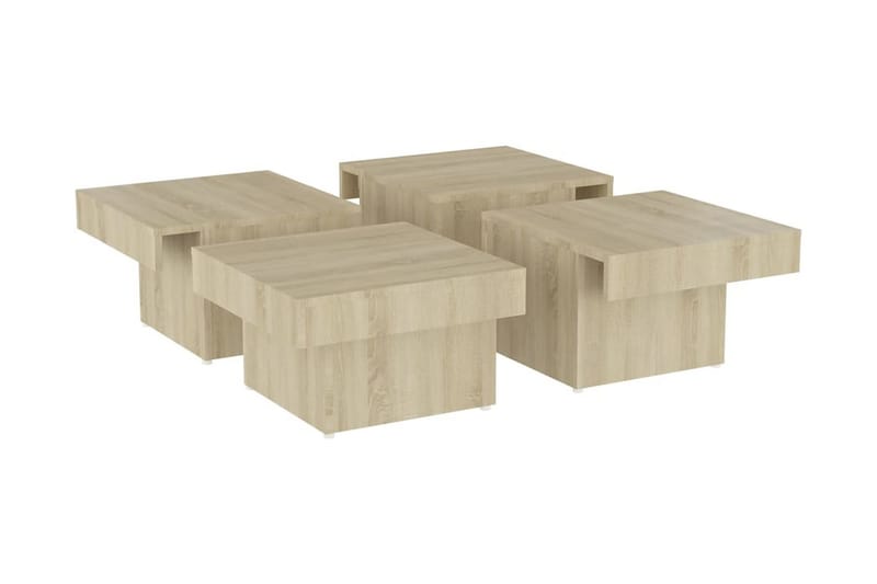 Soffbord sonoma-ek 90x90x28 cm spånskiva - Brun - Möbler - Bord & matgrupp - Soffbord