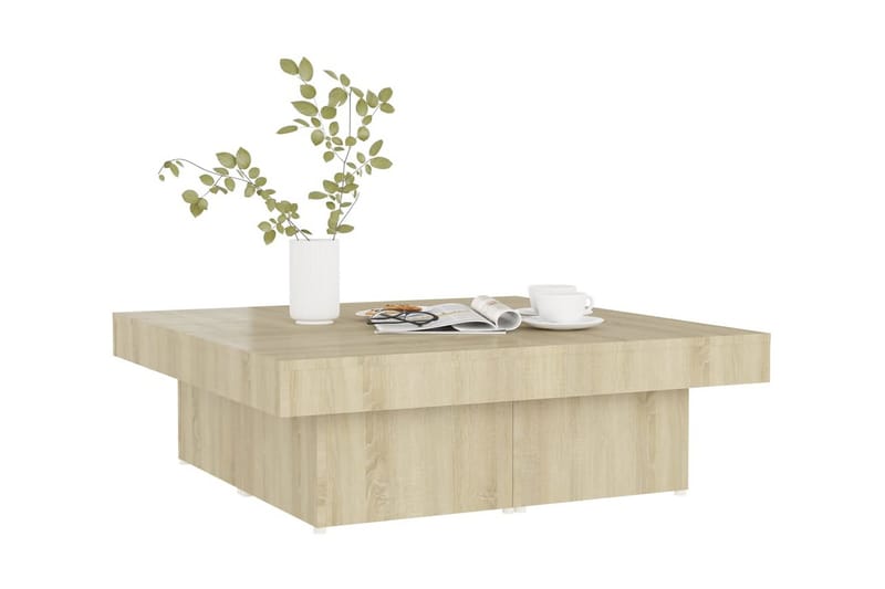 Soffbord sonoma-ek 90x90x28 cm spånskiva - Brun - Möbler - Bord & matgrupp - Soffbord