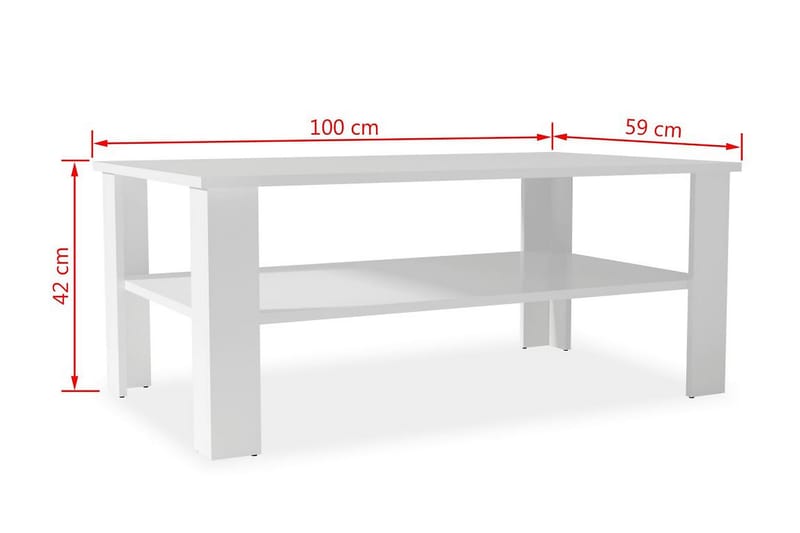 Soffbord spånskiva 100x59x42 cm vit - Vit - Möbler - Bord & matgrupp - Soffbord