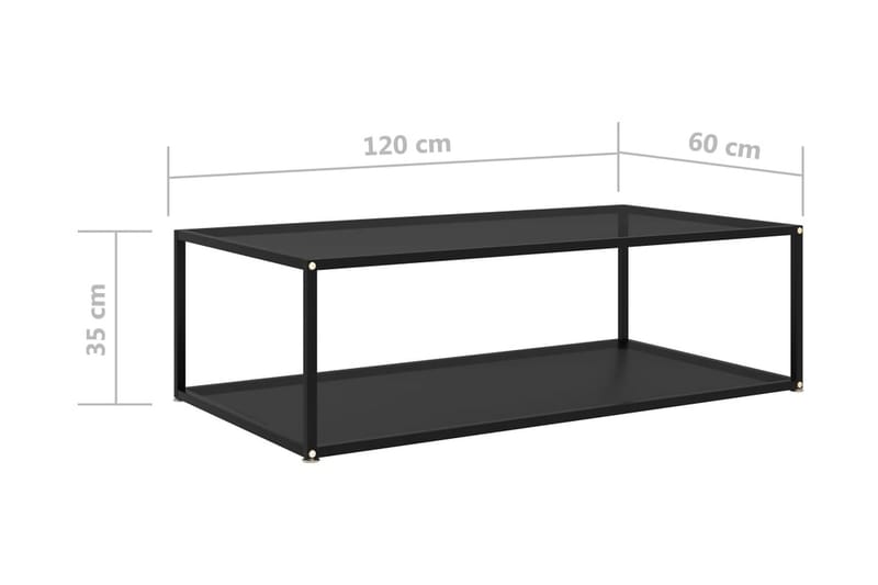 Soffbord svart 120x60x35 cm härdat glas - Svart - Möbler - Bord & matgrupp - Soffbord