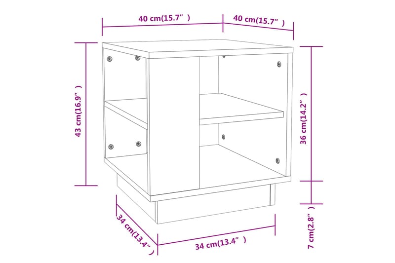 Soffbord svart 40x40x43 cm konstruerat trä - Svart - Möbler - Bord & matgrupp - Soffbord