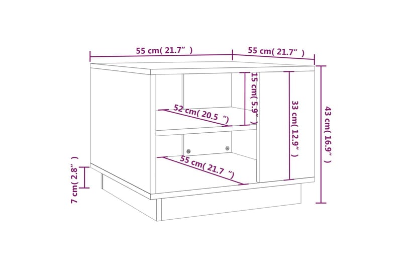 Soffbord svart 55x55x43 cm spånskiva - Svart - Möbler - Bord & matgrupp - Soffbord