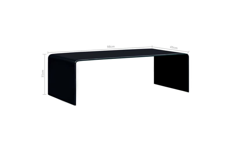 Soffbord svart 98x45x31 cm härdat glas - Svart - Möbler - Bord & matgrupp - Soffbord