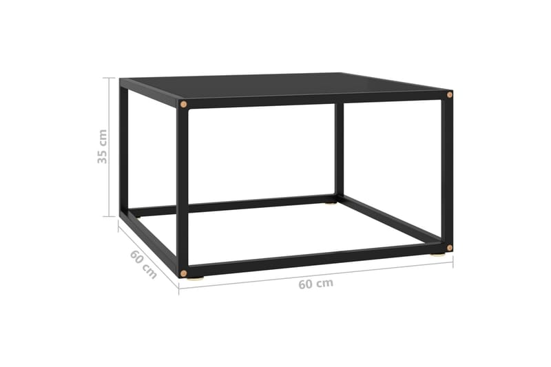 Soffbord svart med svart glas 60x60x35 cm - Svart - Möbler - Bord & matgrupp - Soffbord