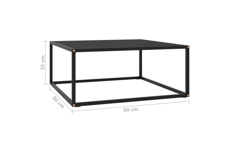 Soffbord svart med svart glas 80x80x35 cm - Svart - Möbler - Bord & matgrupp - Soffbord