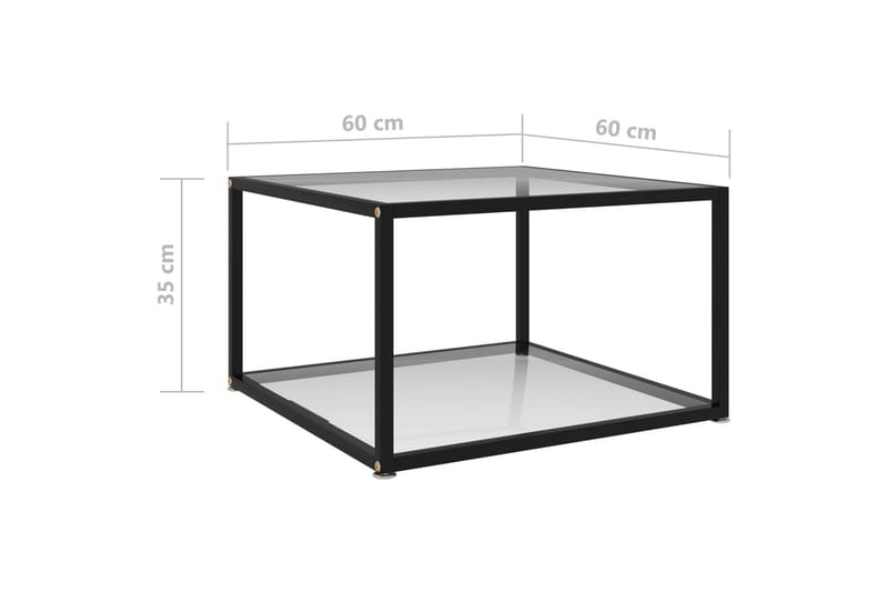 Soffbord transparent 60x60x35 cm härdat glas - Transparent - Möbler - Bord & matgrupp - Soffbord