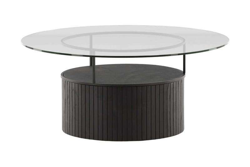 Soffbord Tudera 90 cm - Svart - Soffbord med hjul - Höj och sänkbart soffbord - Soffbord med förvaring - Klaffbord & hopfällbart bord - Marmorbord - Soffbord