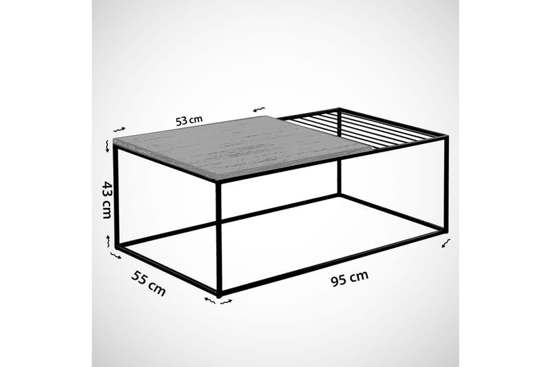 Soffbord Ubbeboda 95 cm Marmormönster Ribbor - Vit/Svart - Möbler - Bord & matgrupp - Soffbord