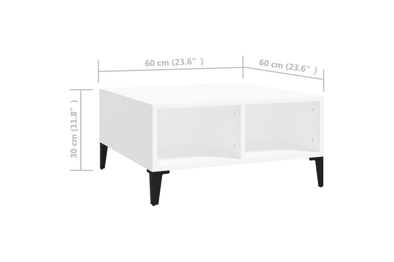 Soffbord vit 60x60x30 cm spånskiva - Vit - Möbler - Bord & matgrupp - Soffbord