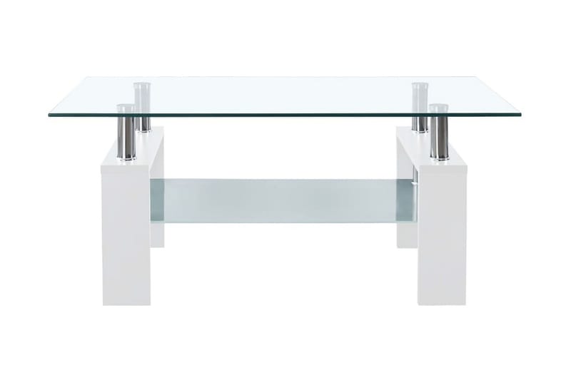 Soffbord vit och transparent 95x55x40 cm härdat glas - Vit/Glas - Möbler - Bord & matgrupp - Soffbord