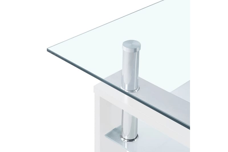 Soffbord vit och transparent 95x55x40 cm härdat glas - Vit/Glas - Möbler - Bord & matgrupp - Soffbord