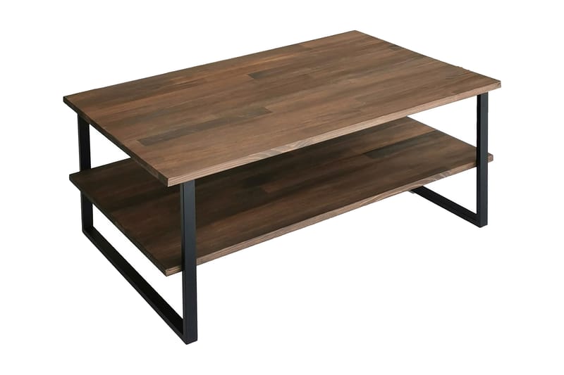 Soffbord Wanite 85x60x85 cm - Brun - Soffbord med hjul - Höj och sänkbart soffbord - Soffbord med förvaring - Klaffbord & hopfällbart bord - Marmorbord - Soffbord