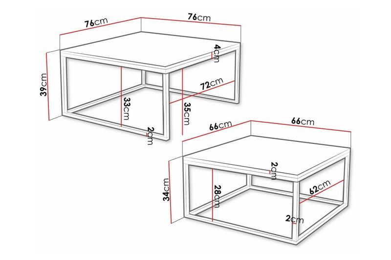 Soffbord Wardner 76 cm - Guld - Möbler - Bord & matgrupp - Soffbord