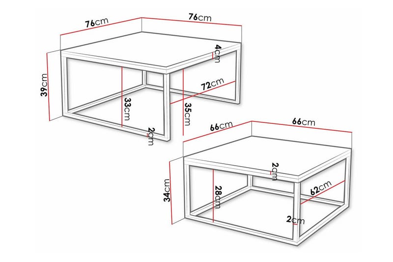 Soffbord Wardner 76 cm - Svart - Möbler - Bord & matgrupp - Soffbord