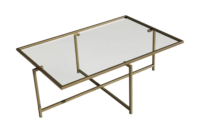 Soffbord Wifst 94x35x94 cm - Guld - Soffbord med hjul - Höj och sänkbart soffbord - Soffbord med förvaring - Klaffbord & hopfällbart bord - Marmorbord - Soffbord